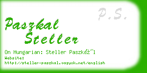 paszkal steller business card